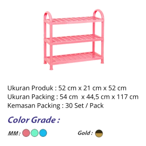 Rak Sepatu Lurus Susun 3